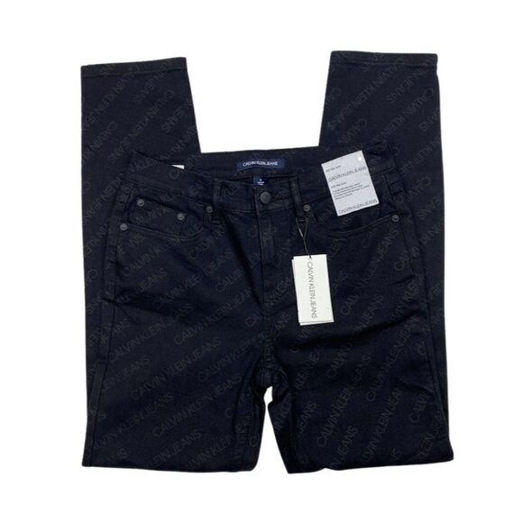 Calvin Klein Jeans Denim - Calvin Klein Ankle Jean Jeggings Juniors' 26 Black‎ Stretchy Mid Rise Logo NEW